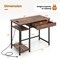 2 Piece Brown Engineered Wood Mid-Century Desk with 7-Drawer Mobile Dresser
